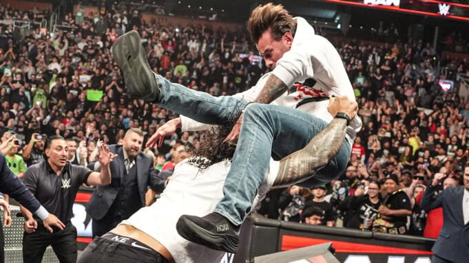 Roman Reigns Spears CM Punk during intense confrontation